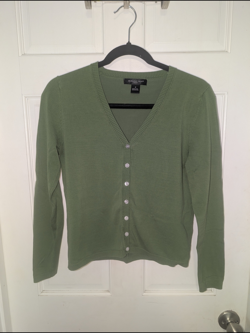 *MOVING SALE* August Silk Olive Green V-Neck Button Cardigan Sweater